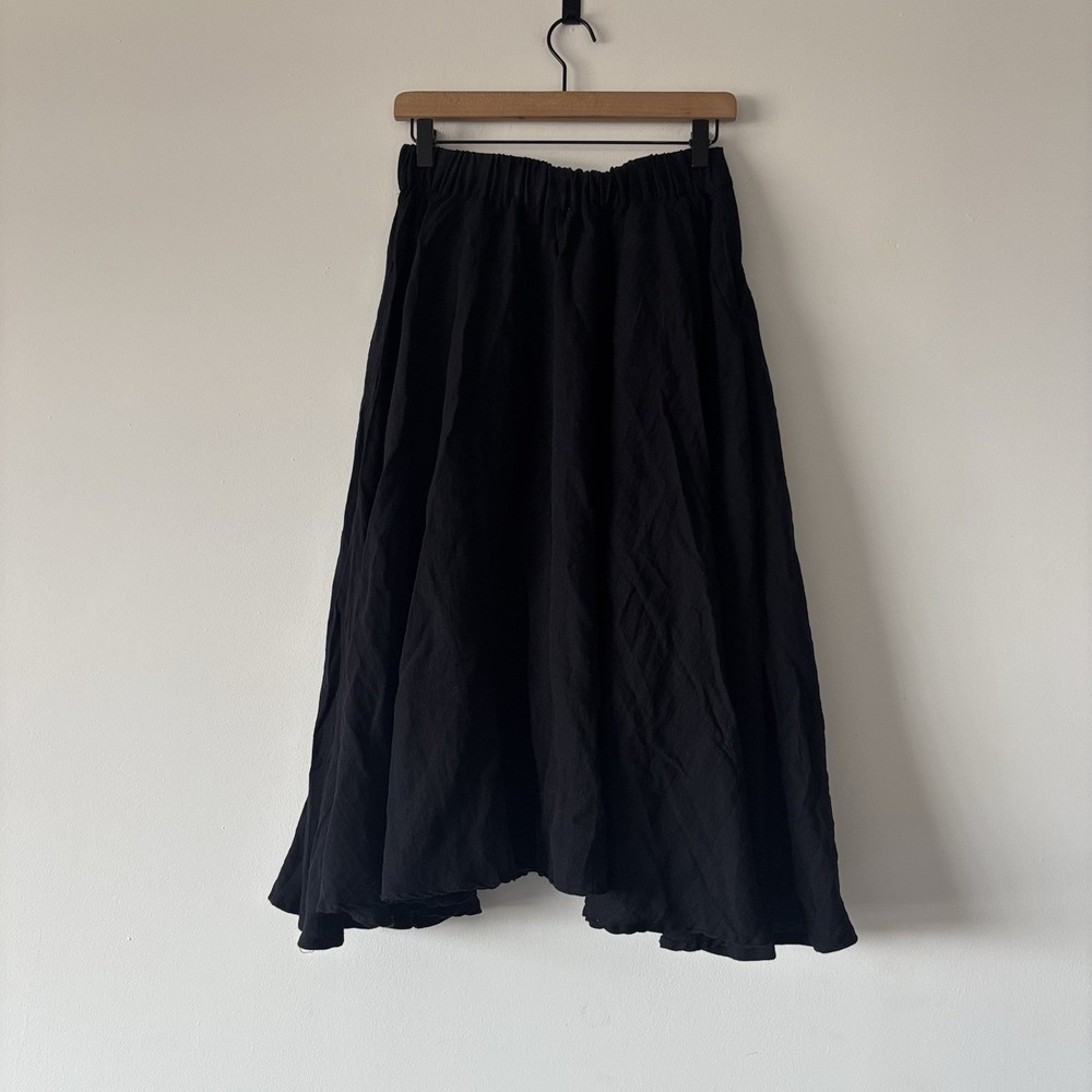 Mable Black Flowy Midi Skirt Cottagecore Women's M Peasant Capsule Boho Casual - Picture 6 of 9